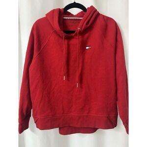TOMMY HILFIGER‎ SIZE YOUTH LARGE FULL ZIP TERRY HOODIE RED FULL ZIP HOODIE E51